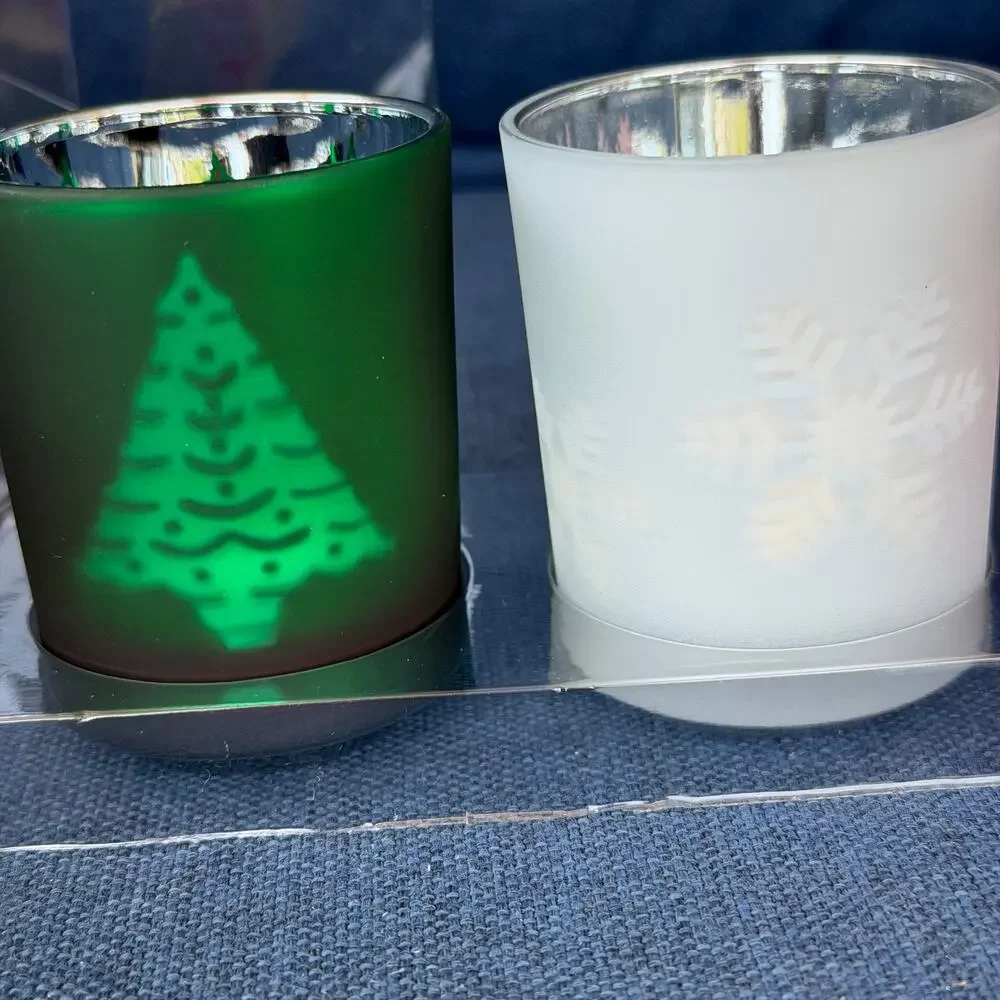 Slatkin Dancing Tealight Trio Christmas Candle Holder Gift Set of 3 NOS HTF
